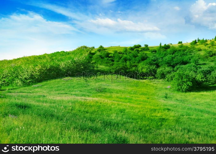 Mountainous terrain and the blue sky