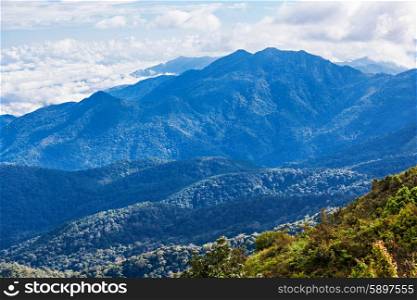 Mountains aerial view from Doi Inthanon viewpoint, nothern Thailand