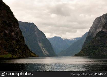 Mountains along the fjord, Sognefjord, Norway
