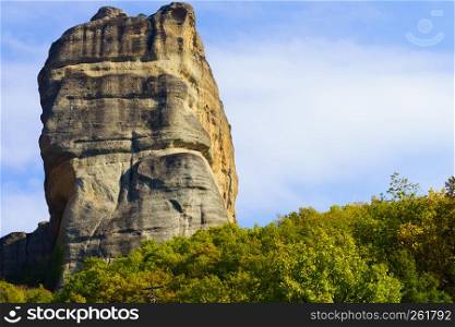 Mountains and cliffs rocky formations in Thessaly Greece.. Cliffs rocky formations in Greece Meteora