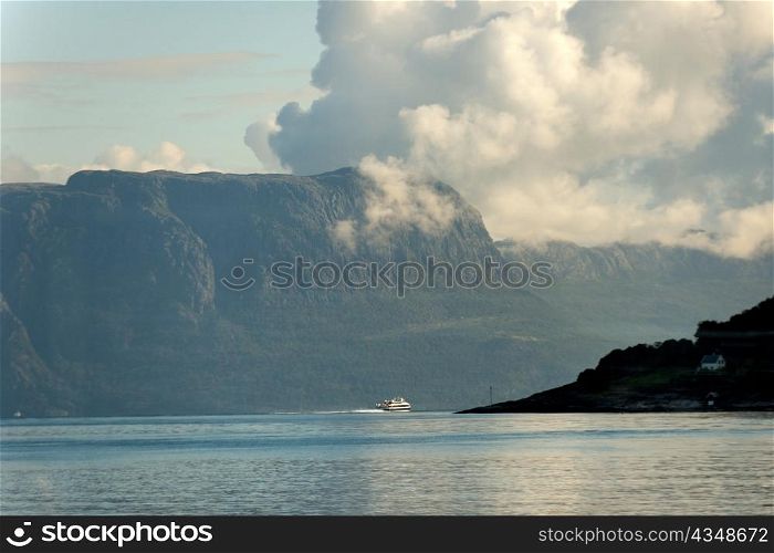 Mountains at coast, Sognefjord, Norway