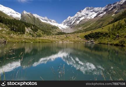 mountains Falzer Alp Switzerland reflection in water