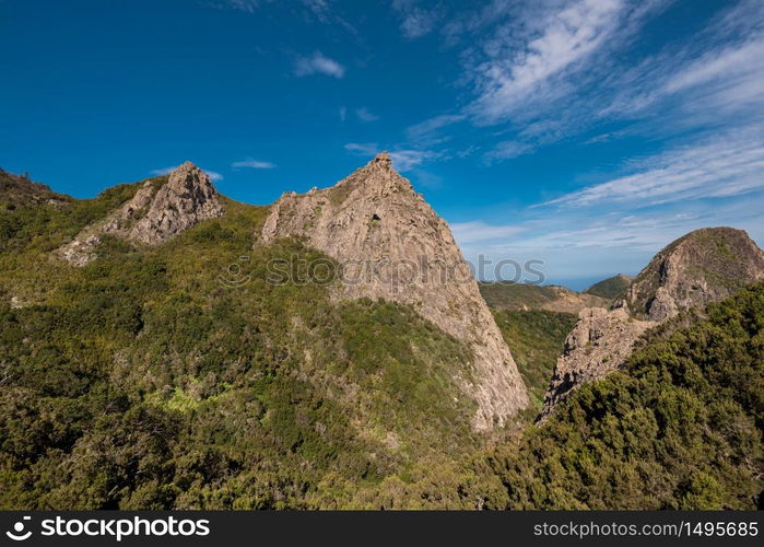 Mountains in La Gomera, Canary islands, Spain.