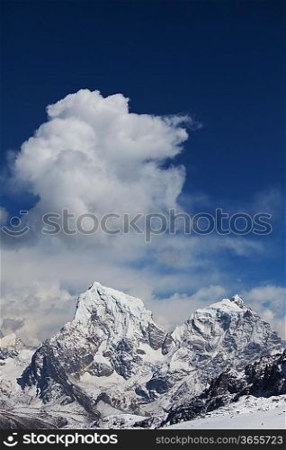 mountains in Sagarmatha region,Himalaya