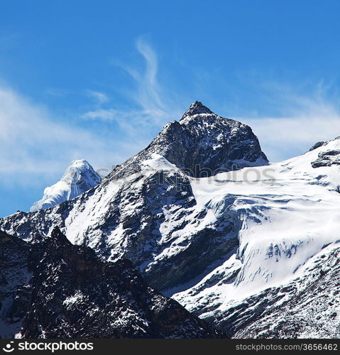 mountains in Sagarmatha region,Himalaya