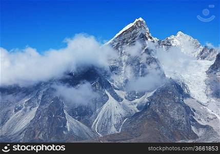 mountains in Sagarmatha region,Himalaya