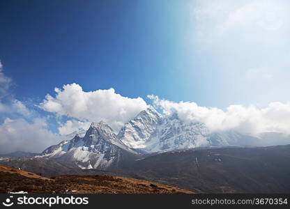 mountains in Sagarmatha region,Himalaya