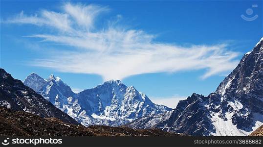 Mountains in Sagarmatha region,Himalaya