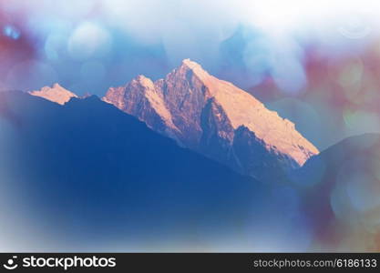 Mountains in Sagarmatha region, Himalaya