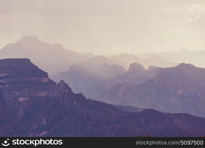 Mountains in the remote area of Mexico