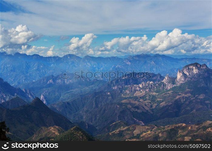 Mountains in the remote area of Mexico