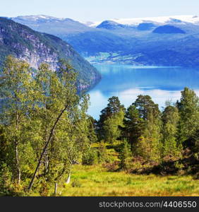 mountains lake