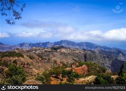 Mountains landscape panoramic view in Santo Antao island, Cape Verde, Africa. Mountains landscape panoramic view in Santo Antao island, Cape Verde
