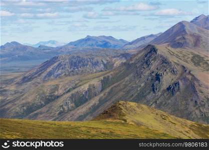 Mountains landscapes above Arctic circle along Dempster highway, Canada