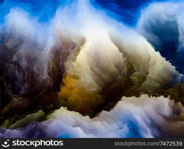 Mountains of Never. Impossible Planet series. Arrangement of vibrant flow of hues and gradients on theme of art, creativity and design