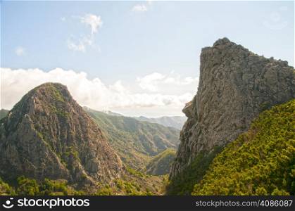 mountains of the island Gomera in the Canary Islands