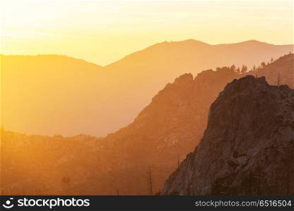 Mountains on sunset. Scenic Sunset in the mountains