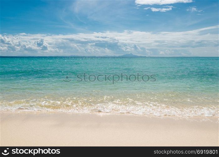 mountains on the horizon, beautiful seascape in sunny weather, view of the Andaman Sea