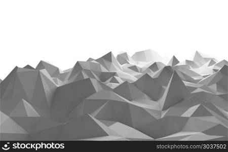Mountains on white background in technology concept. Sci-Fi Data. Mountains on white background in technology concept. Sci-Fi Data futuristic background. 3d illustration.. Mountains on white background in technology concept. Sci-Fi Data futuristic background. 3d illustration.