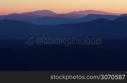 Mountains peaks with sunset light n Spain