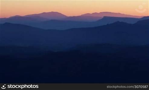 Mountains peaks with sunset light n Spain