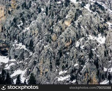Mountains Rocks covered from Snow - Winter landscape. Mountains Rocks covered from Snow