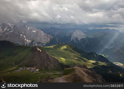 Mountains stormy weather, Val di Fassa, Italian Dolomites