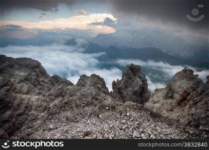 Mountains stormy weather, Val di Fassa, Italian Dolomites