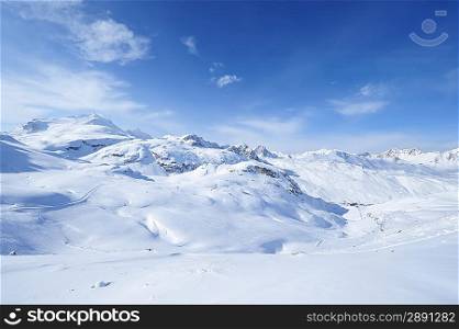 Mountains with snow in winter, Val-d&acute;Isere, Alps, France