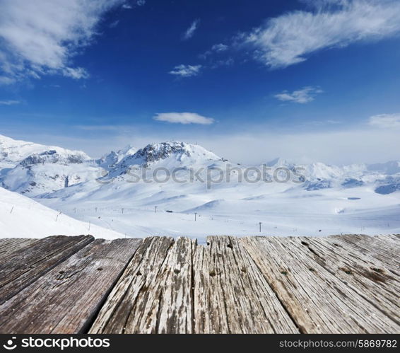 Mountains with snow in winter, Val-d&rsquo;Isere, Alps, France