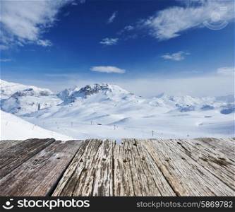 Mountains with snow in winter, Val-d&rsquo;Isere, Alps, France