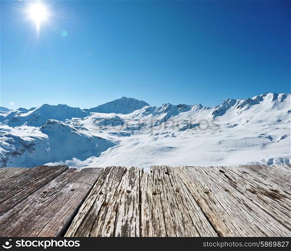 Mountains with snow in winter, Val-d&rsquo;Isere, Alps, France