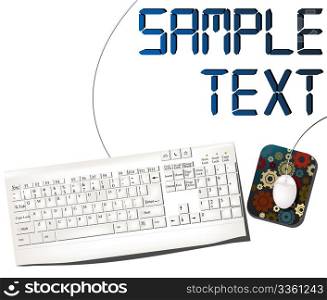 Mouse and keyboard, isolated objects over white background