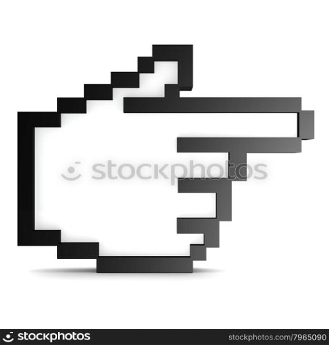 Mouse cursor with white background image with hi-res rendered artwork that could be used for any graphic design.