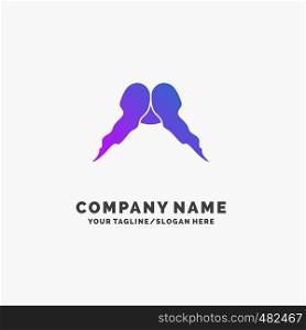 moustache, Hipster, movember, male, men Purple Business Logo Template. Place for Tagline.. Vector EPS10 Abstract Template background