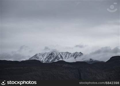 moutain covered by snow at Ladakh, India