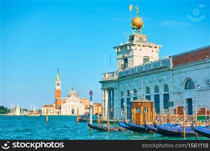 Mouth of the Grand Canal in Venice, Italy. Venetian landscape