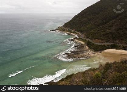 Mouth of the St George River into the Southern Ocean in Victoria, Australia