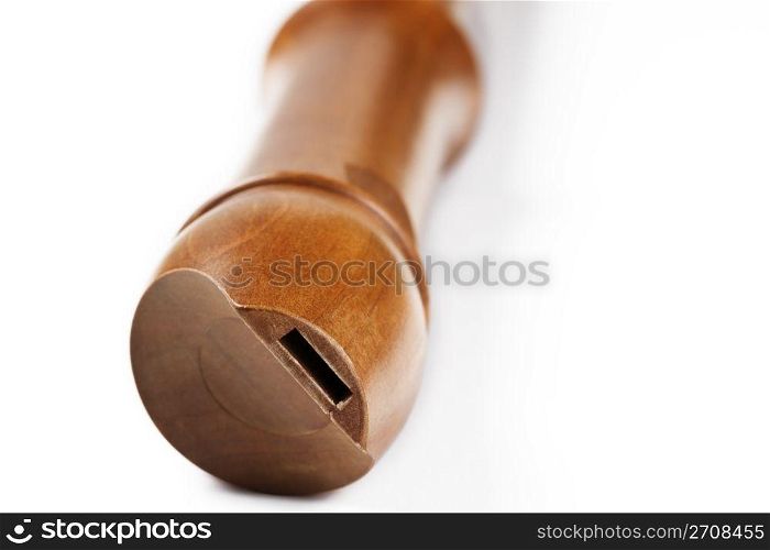 mouth part of an treble flute. mouth part of an wooden treble flute
