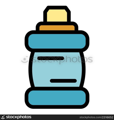 Mouthwash bottle icon. Outline mouthwash bottle vector icon color flat isolated. Mouthwash bottle icon color outline vector