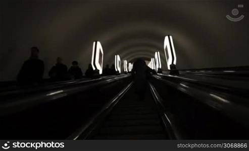movement of the escalator subway