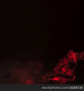 movement red smoke black background with copy space writing text