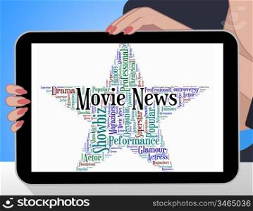 Movie News Representing Picture Show And Headlines
