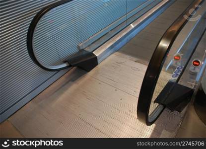 moving escalator in a international airport
