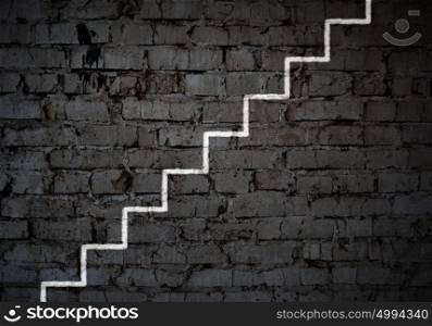 Moving forward. Background image of success ladder. Promotion and achievement