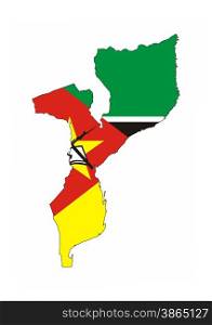 mozambique country flag map shape national symbol