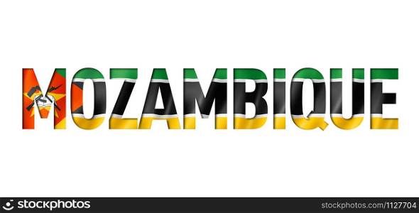 mozambique flag text font. nation symbol background. mozambique flag text font