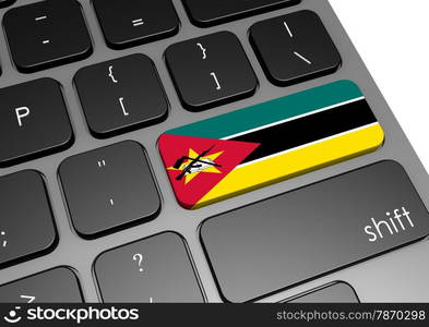 Mozambique keyboard image with hi-res rendered artwork that could be used for any graphic design.. Mozambique