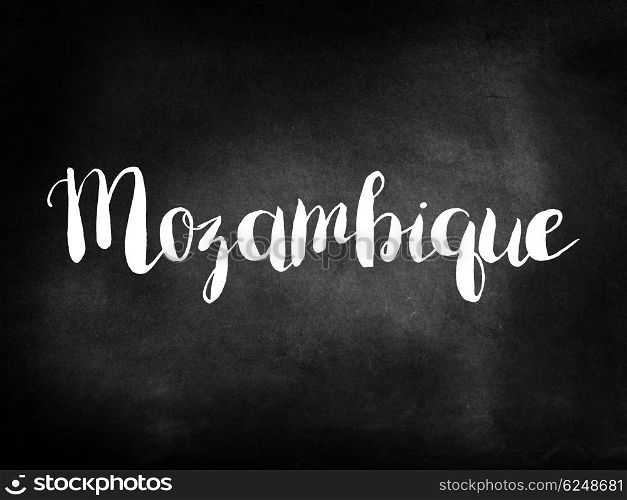 Mozambique written on a blackboard