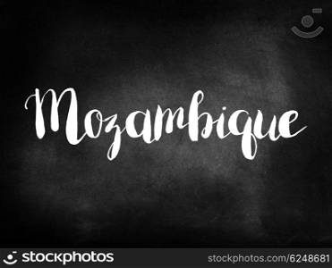 Mozambique written on a blackboard